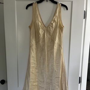 Vintage Quin & Donnelly gold sleeveless below-the-knee dress, size 8